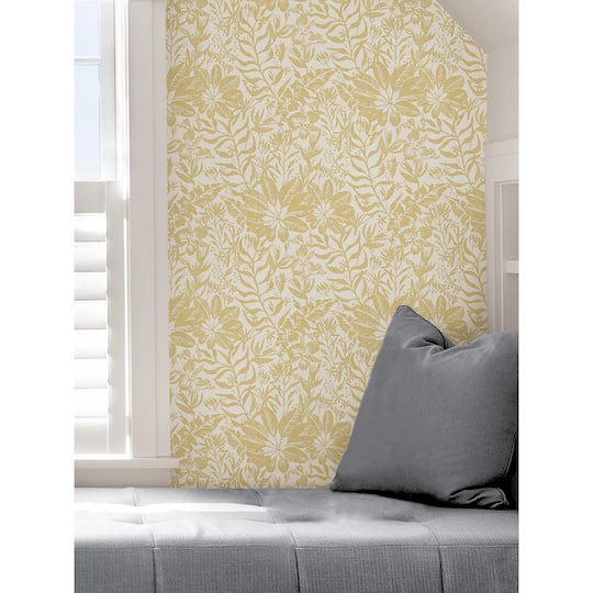 NuWallpaper Yellow Foliole Peel & Stick Wallpaper